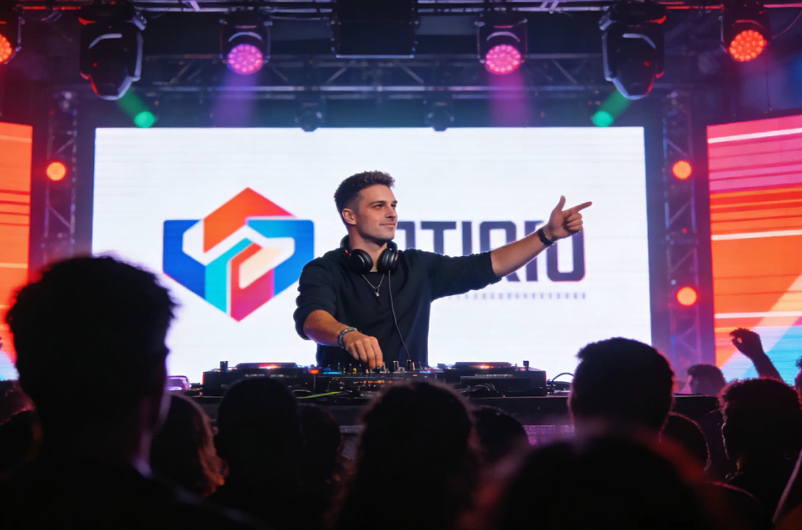 Professional DJ using AI-generated music for commercial live performance