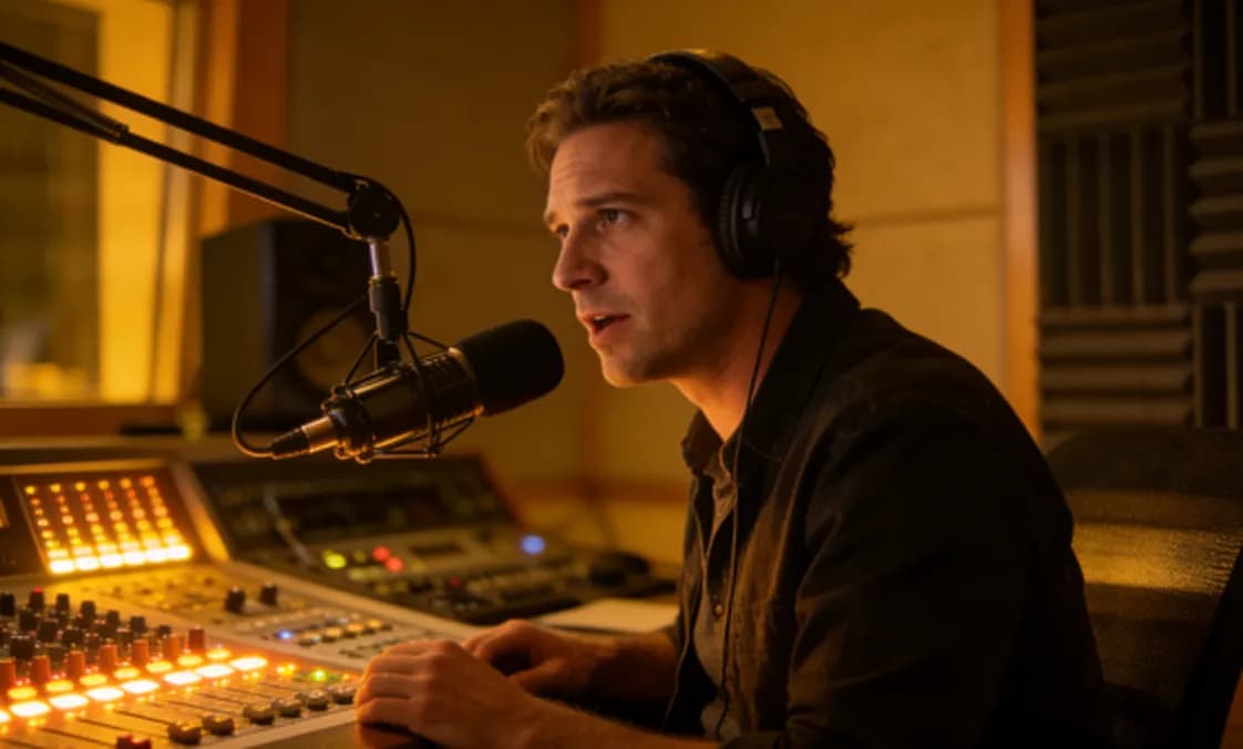 Radio Host Using AI Jingle Generator to Create Station Bumpers