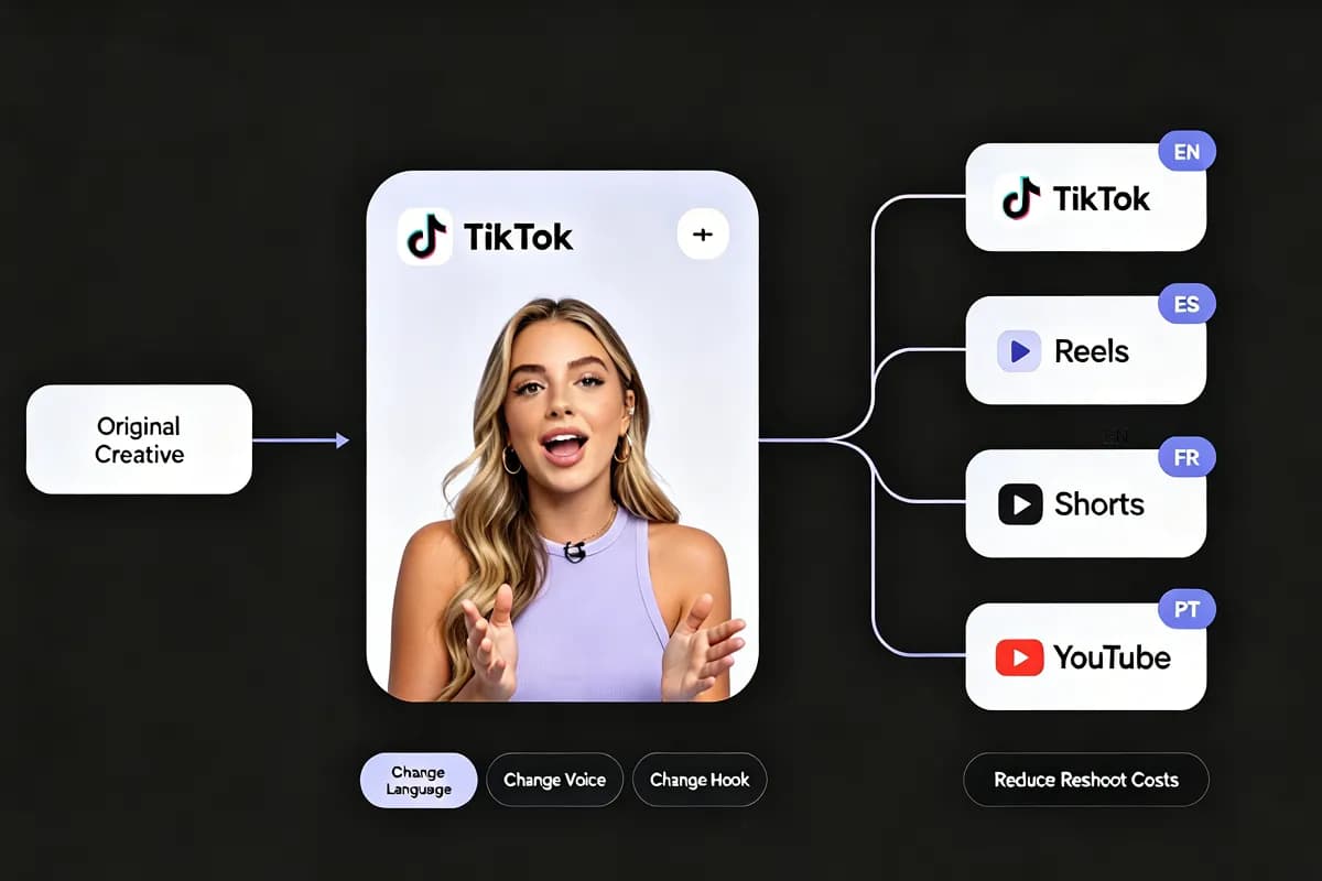 Localized lipsync video for TikTok Reels Shorts and YouTube ads