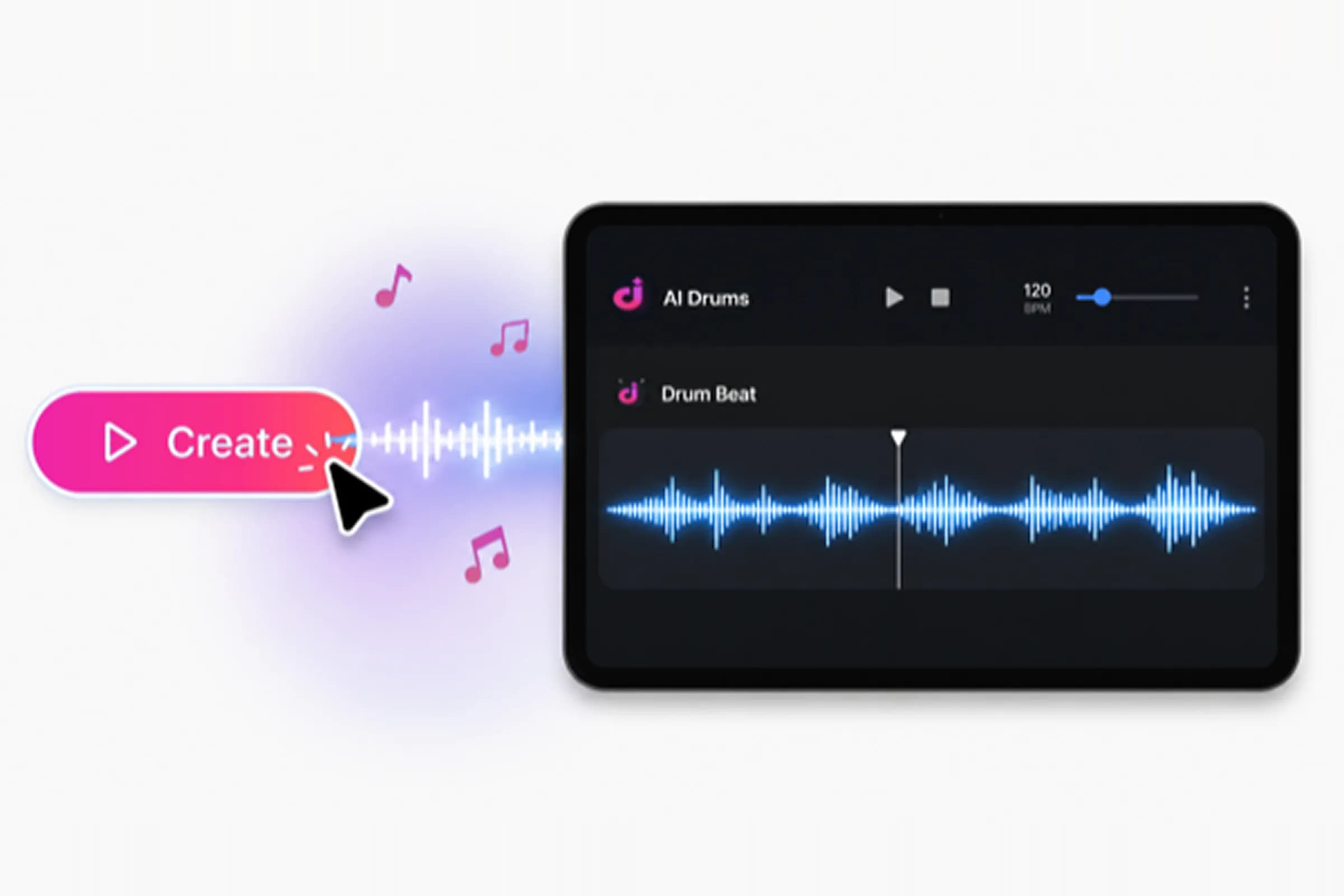 AI drum beat maker creates drums quickly