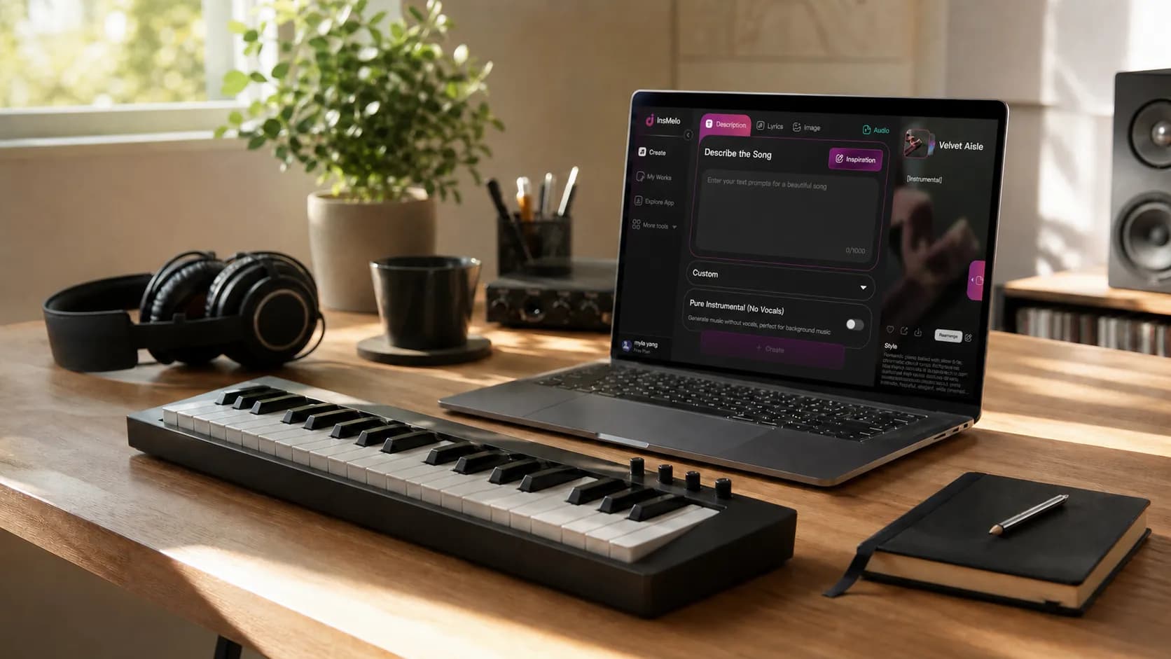 Free online piano music maker with InsMelo AI
