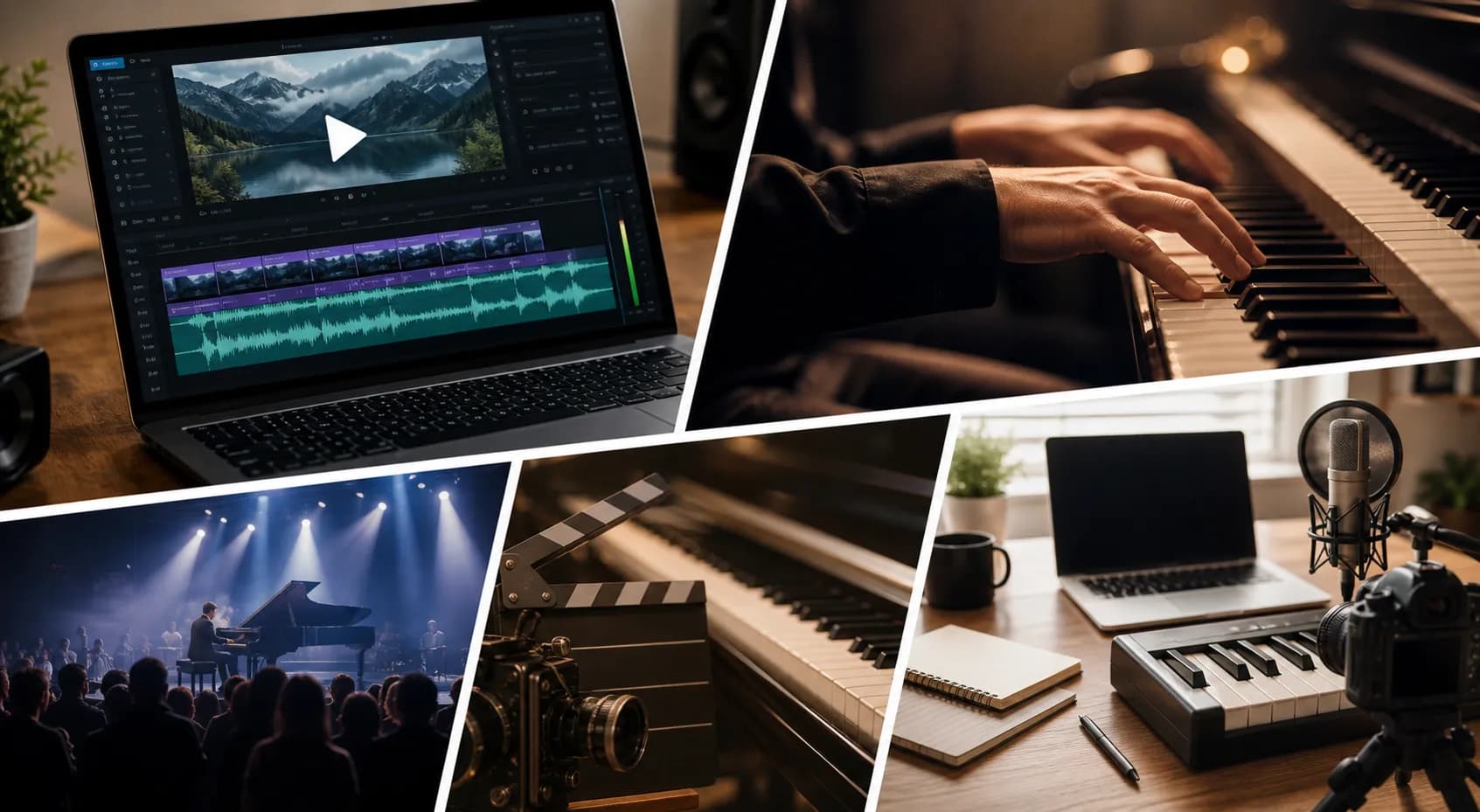 AI piano music maker online generated royalty-free music
