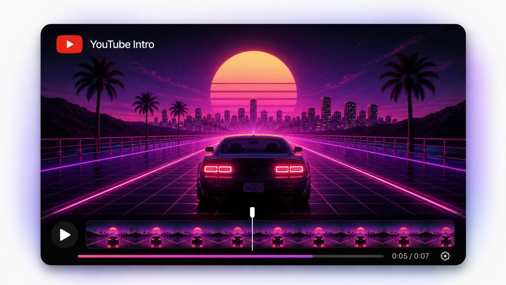 AI-generated synthwave music for video