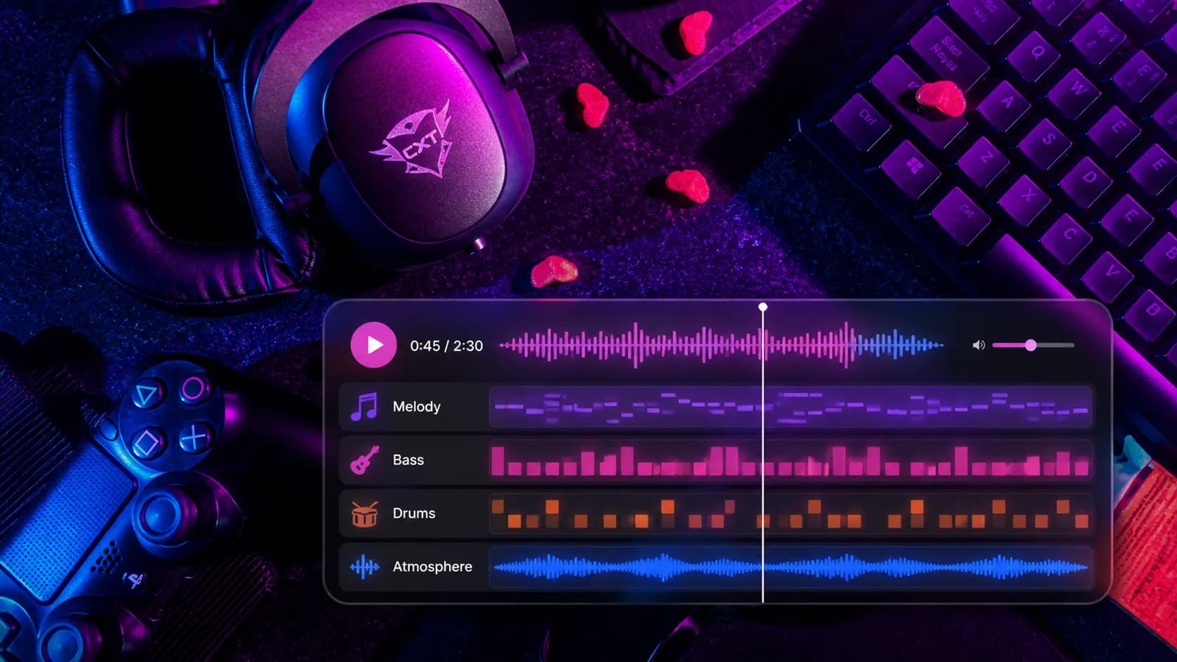 80s synth music generated by AI song maker for game music