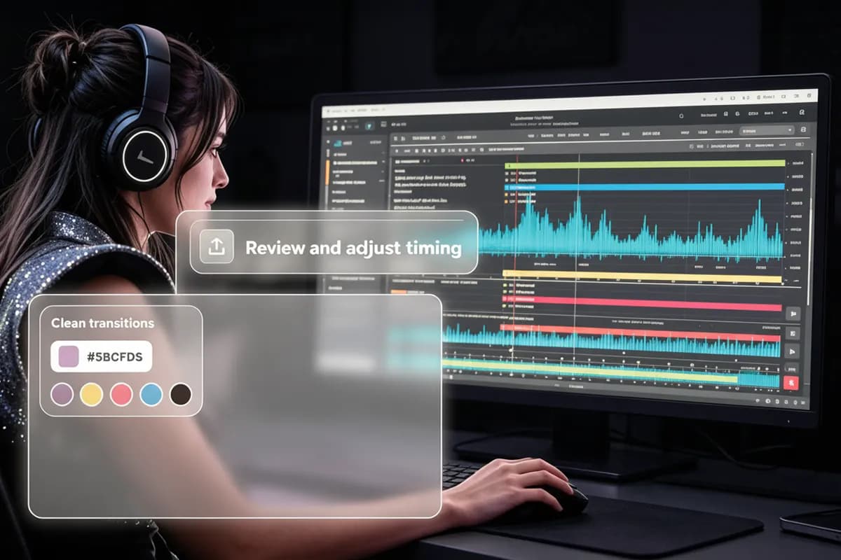 AI lyric video maker syncing on-screen lyrics