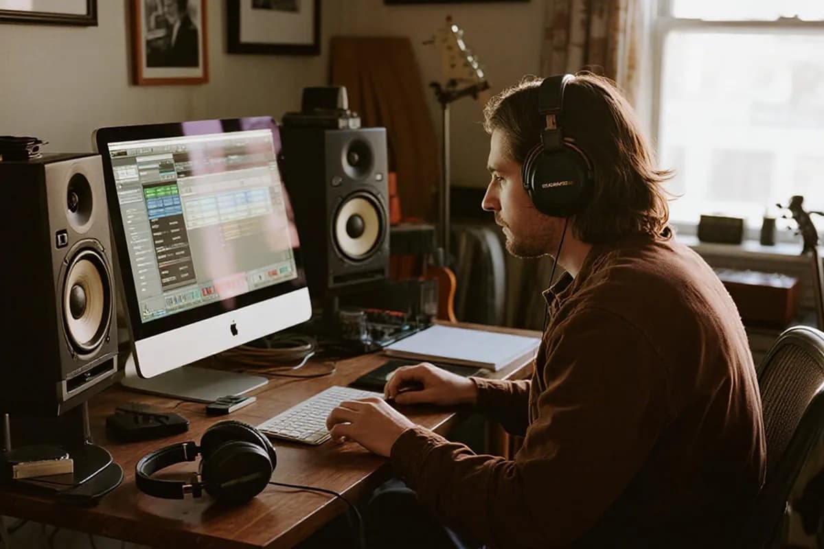 Developers creating game background music with AI beat maker app
