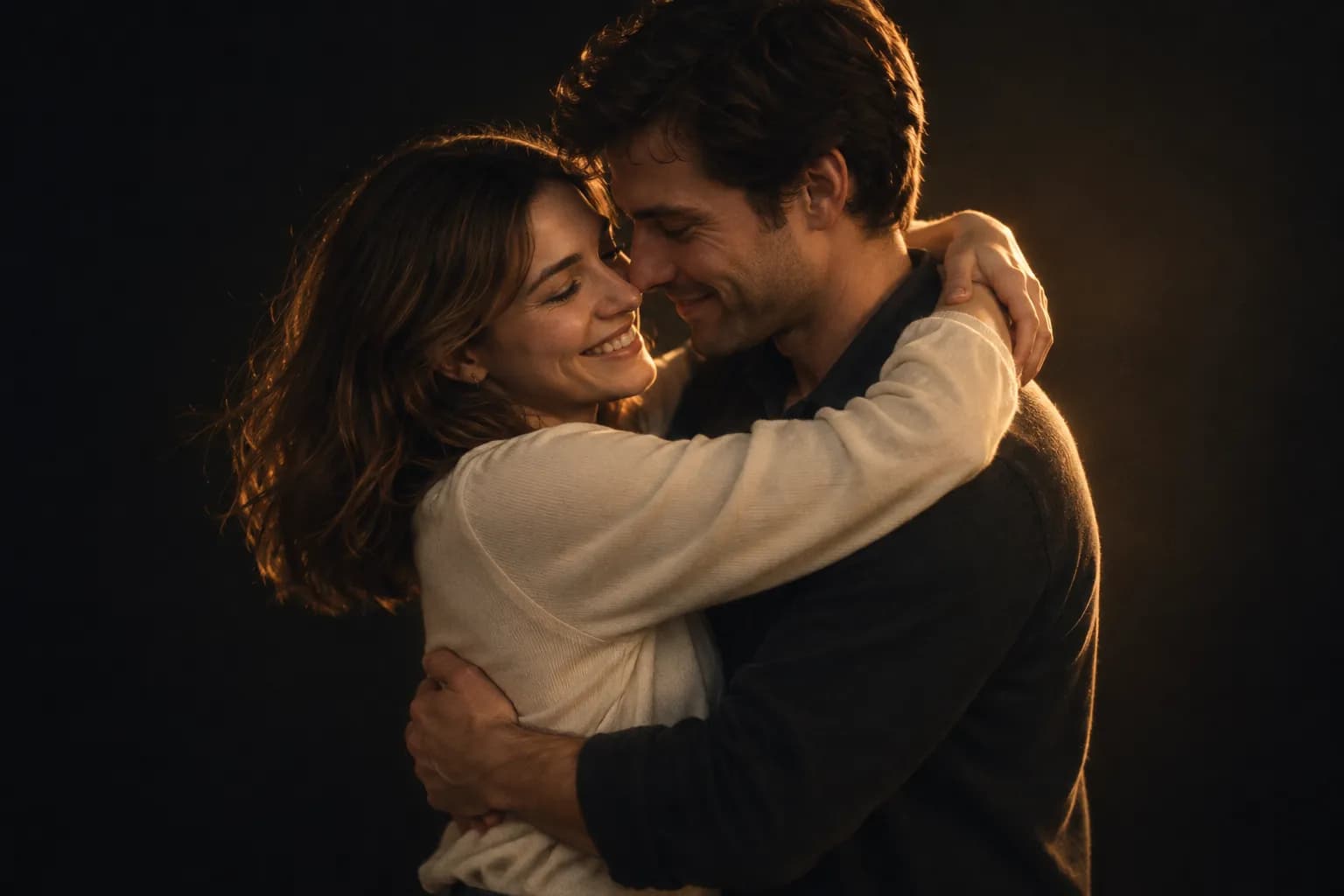 Still Photo Turned into People Hugging