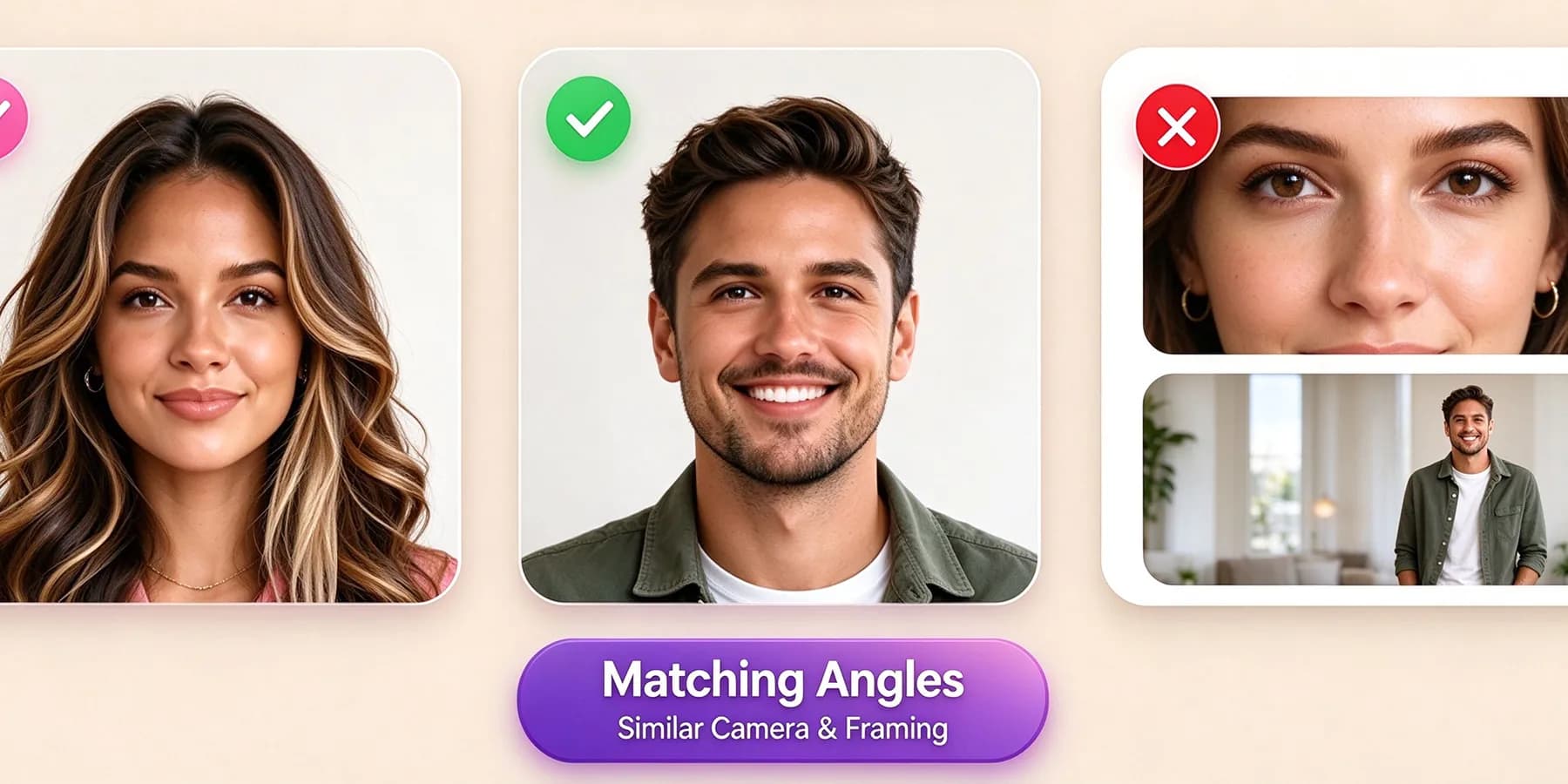 Matching Portrait Angles to Make Them Hug