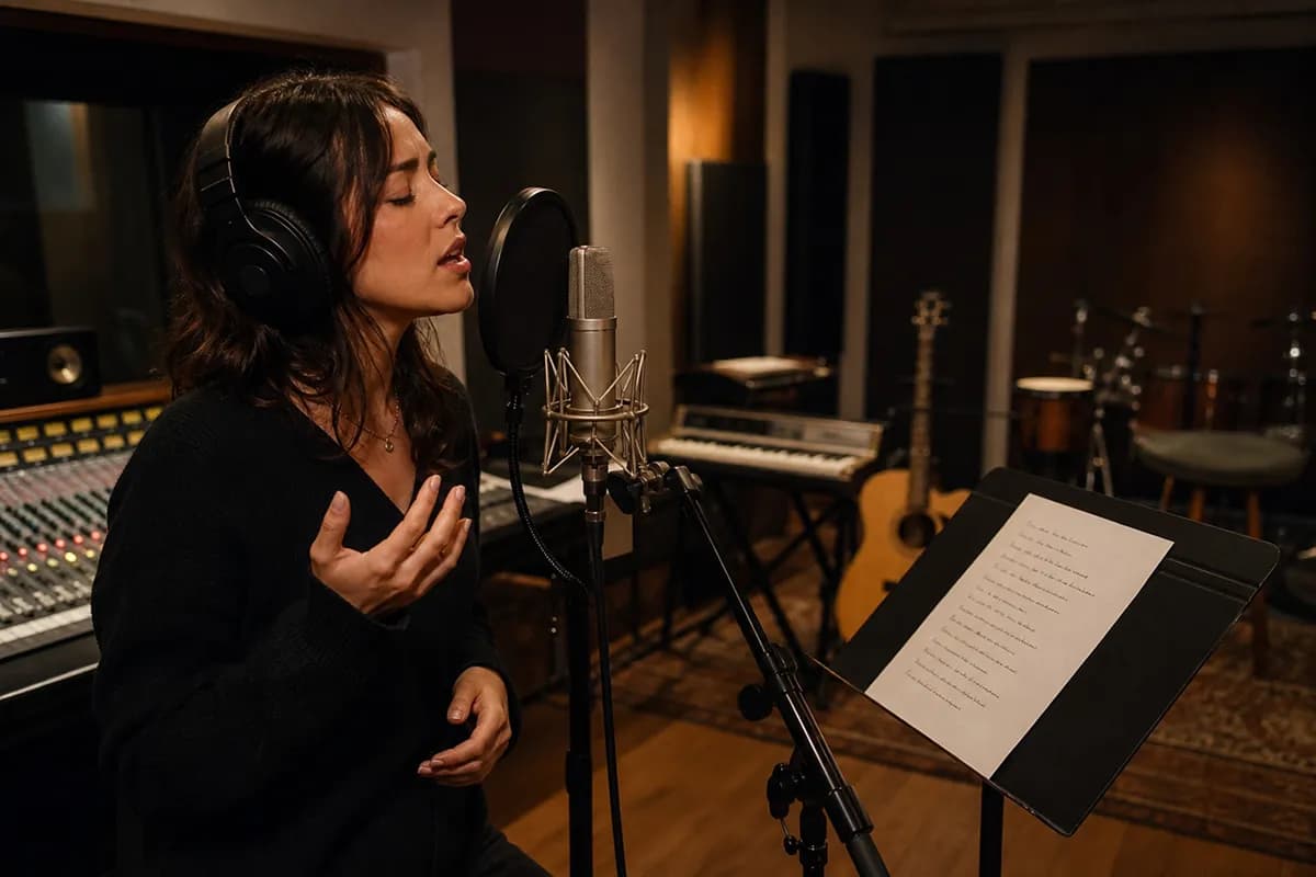 AI vocals and instruments arranging a poem into music