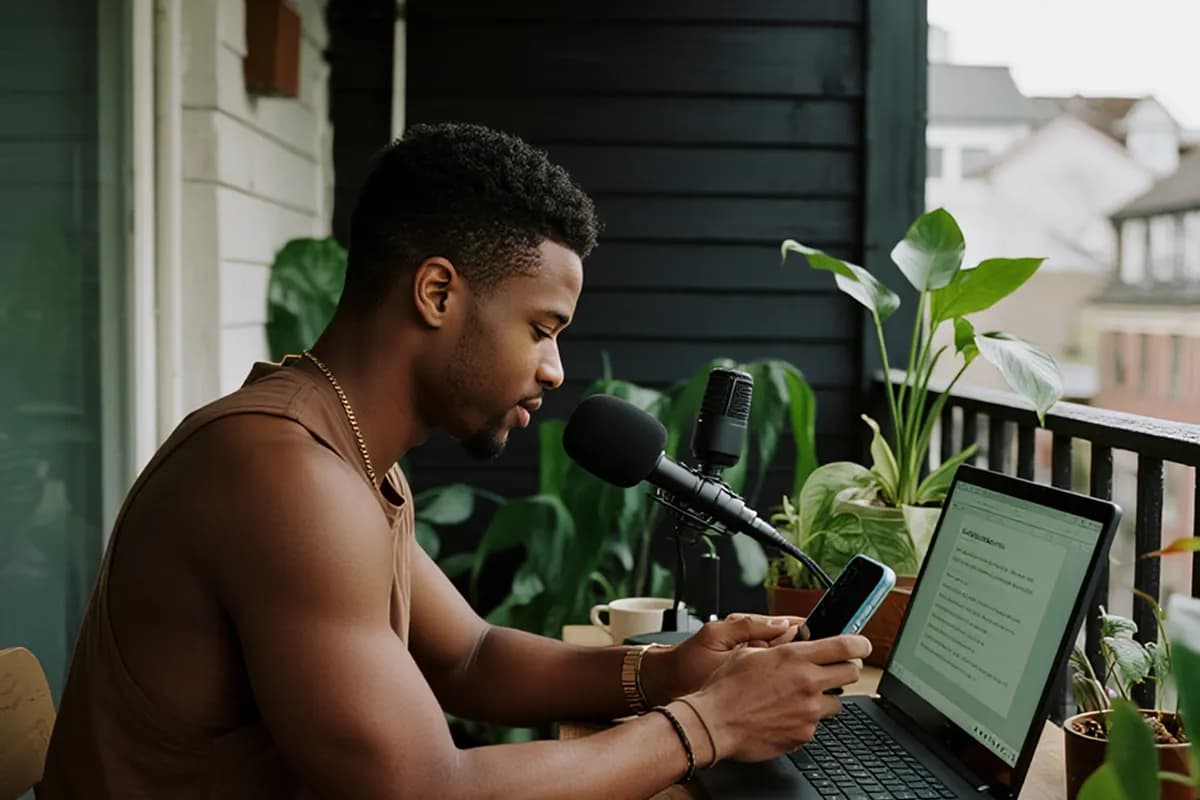 Creator turning a short poem into original audio
